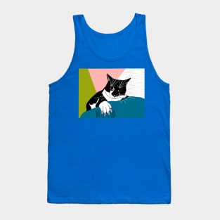 Cute Tuxedo Cat with claws, evil cat  Copyright TeAnne Tank Top